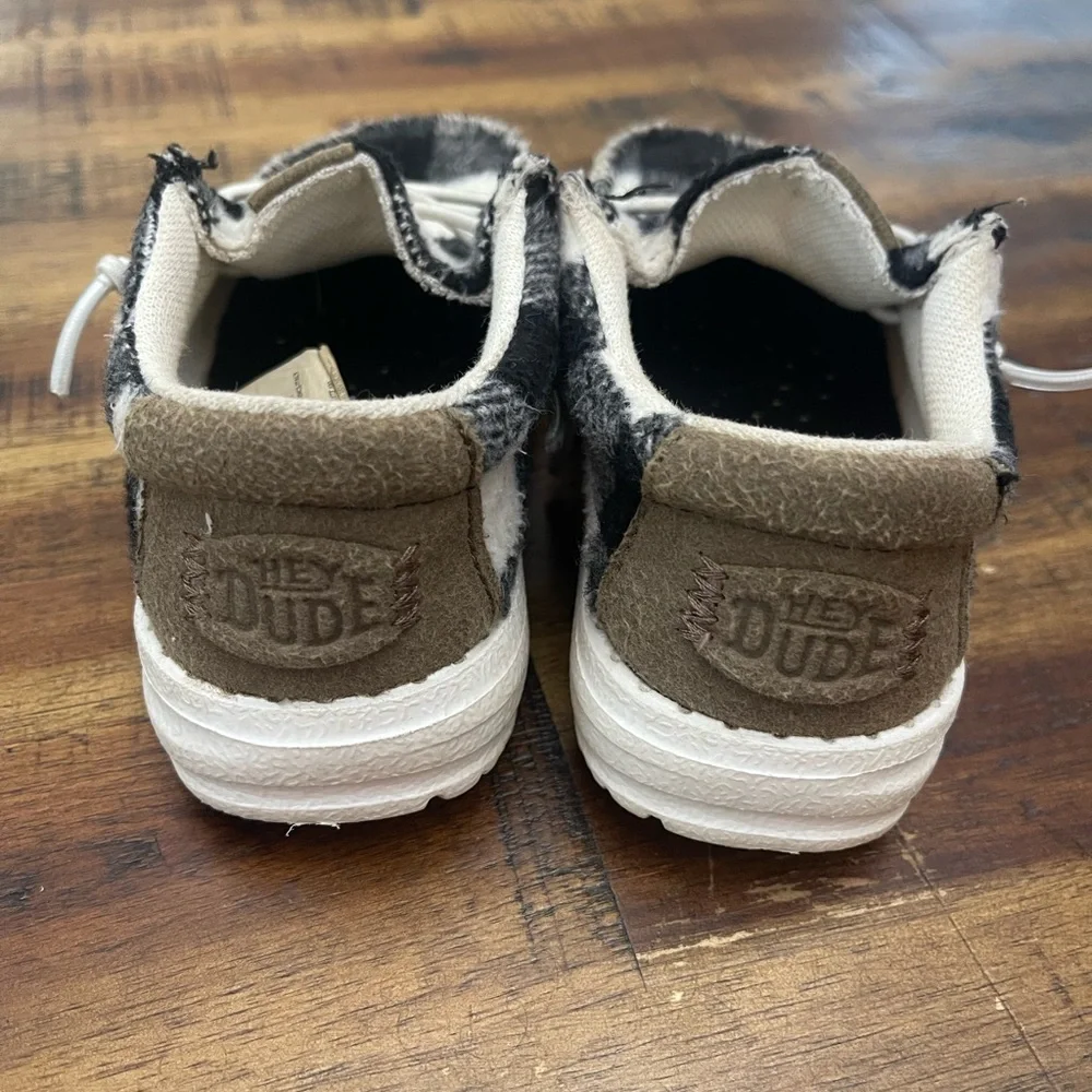 Hey Dude Kids Plaid Moccasins - Black and White - Picture 3 of 9